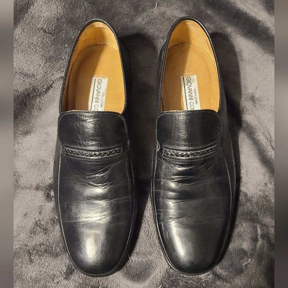 Giovanni Conti Men's Black Leather Dress Shoes Size 8